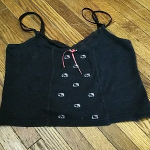 Black Hello Kitty Pajamas Top